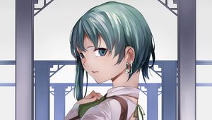 Preview wallpaper girl, earrings, glance, anime, art