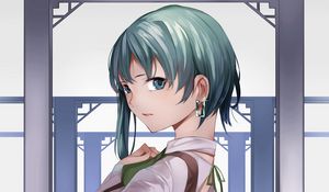 Preview wallpaper girl, earrings, glance, anime, art