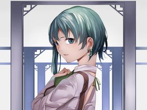 Preview wallpaper girl, earrings, glance, anime, art