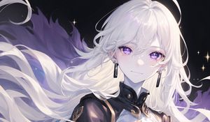 Preview wallpaper girl, earrings, hair, anime, art