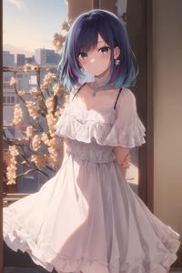 Preview wallpaper girl, earrings, jewelry, dress, anime, art