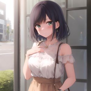 Preview wallpaper girl, earrings, smile, window, anime