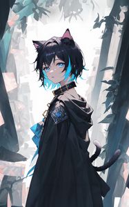 Preview wallpaper girl, ears, choker, anime, art