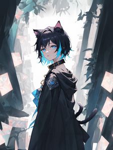 Preview wallpaper girl, ears, choker, anime, art