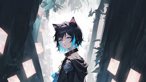 Preview wallpaper girl, ears, choker, anime, art