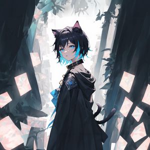Preview wallpaper girl, ears, choker, anime, art