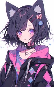 Preview wallpaper girl, ears, choker, anime