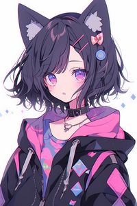 Preview wallpaper girl, ears, choker, anime