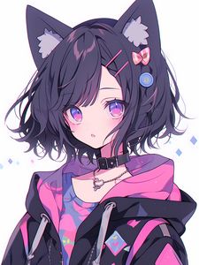 Preview wallpaper girl, ears, choker, anime