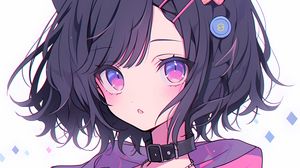 Preview wallpaper girl, ears, choker, anime