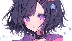 Preview wallpaper girl, ears, choker, anime