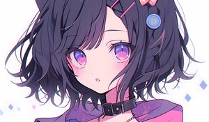 Preview wallpaper girl, ears, choker, anime