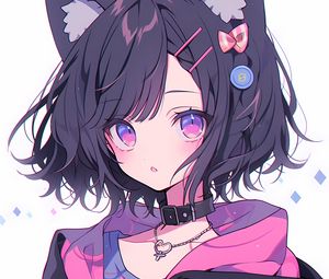 Preview wallpaper girl, ears, choker, anime