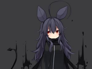 Preview wallpaper girl, ears, cloak, anim