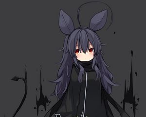 Preview wallpaper girl, ears, cloak, anim