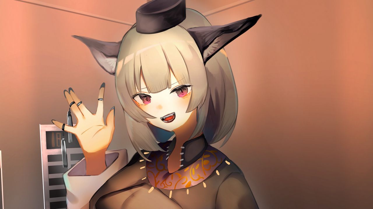 Wallpaper girl, ears, costume, anime