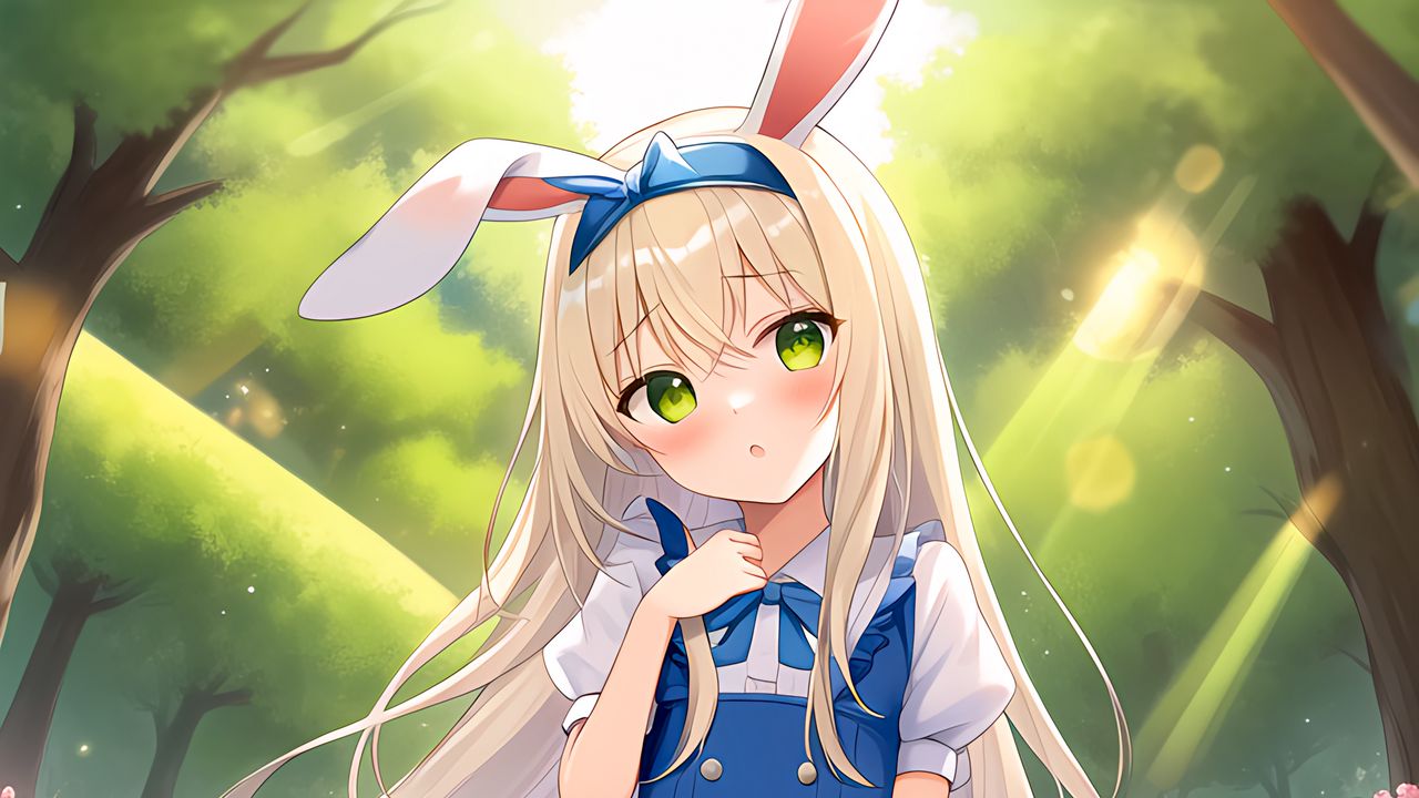 Wallpaper girl, ears, dress, anime