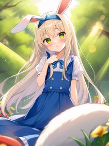 Preview wallpaper girl, ears, dress, anime