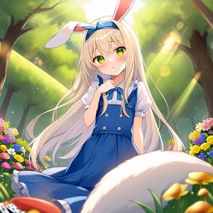 Preview wallpaper girl, ears, dress, anime