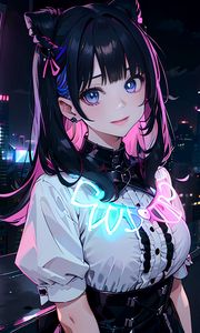 Preview wallpaper girl, ears, earrings, anime, art