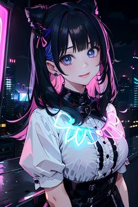 Preview wallpaper girl, ears, earrings, anime, art