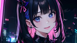 Preview wallpaper girl, ears, earrings, anime, art