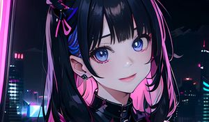 Preview wallpaper girl, ears, earrings, anime, art