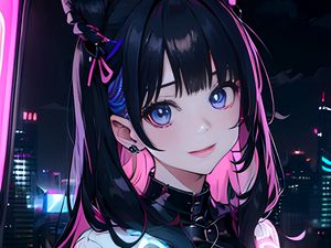 Preview wallpaper girl, ears, earrings, anime, art