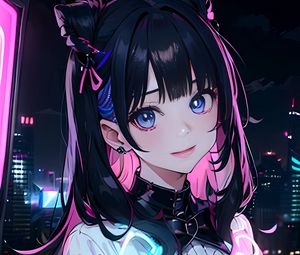 Preview wallpaper girl, ears, earrings, anime, art