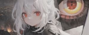 Preview wallpaper girl, ears, eyes, jacket, anime