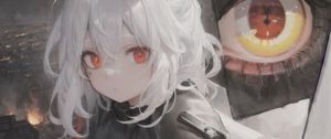 Preview wallpaper girl, ears, eyes, jacket, anime