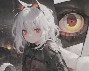 Preview wallpaper girl, ears, eyes, jacket, anime