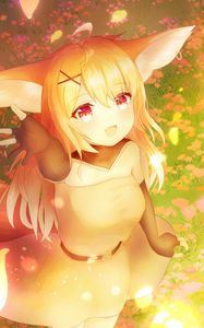 Preview wallpaper girl, ears, fox, anime, art