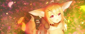 Preview wallpaper girl, ears, fox, anime, art