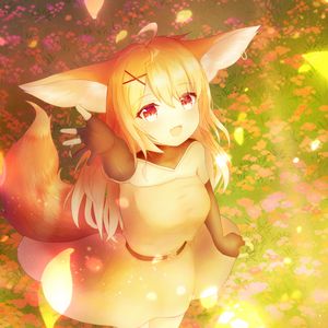 Preview wallpaper girl, ears, fox, anime, art