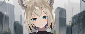 Preview wallpaper girl, ears, glance, smile, anime