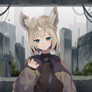 Preview wallpaper girl, ears, glance, smile, anime