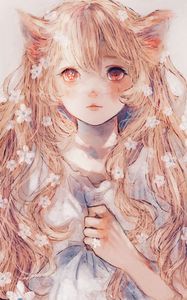 Preview wallpaper girl, ears, glance, anime, art