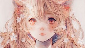 Preview wallpaper girl, ears, glance, anime, art