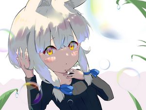 Preview wallpaper girl, ears, glance, cute, anime, art