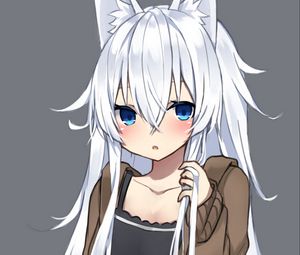 Preview wallpaper girl, ears, glance, anime