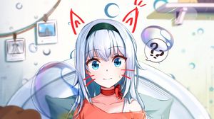 Preview wallpaper girl, ears, glance, anime, art, funny