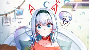 Preview wallpaper girl, ears, glance, anime, art, funny