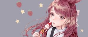 Preview wallpaper girl, ears, hare, dessert, anime