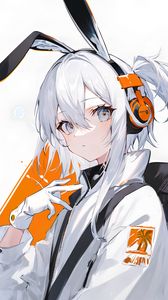 Preview wallpaper girl, ears, headphones, anime