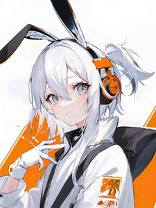 Preview wallpaper girl, ears, headphones, anime