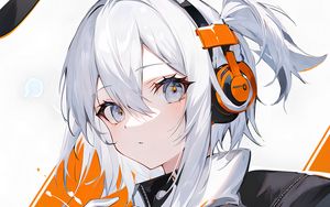 Preview wallpaper girl, ears, headphones, anime