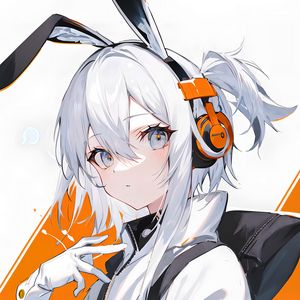 Preview wallpaper girl, ears, headphones, anime