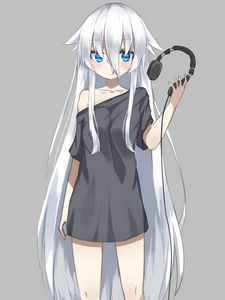 Preview wallpaper girl, ears, headphones, music, anime