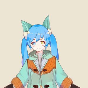Preview wallpaper girl, ears, heterochromia, anime, art